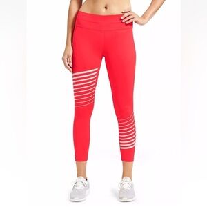 NWOT Womens Athleta Reflective Sonar Tights Leggings Deep Coral Size Medium